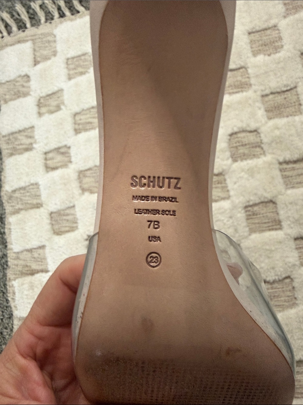 SCHUTZ Pink Crystal-Embellished Clear Strap Mules - Picture 7 of 8